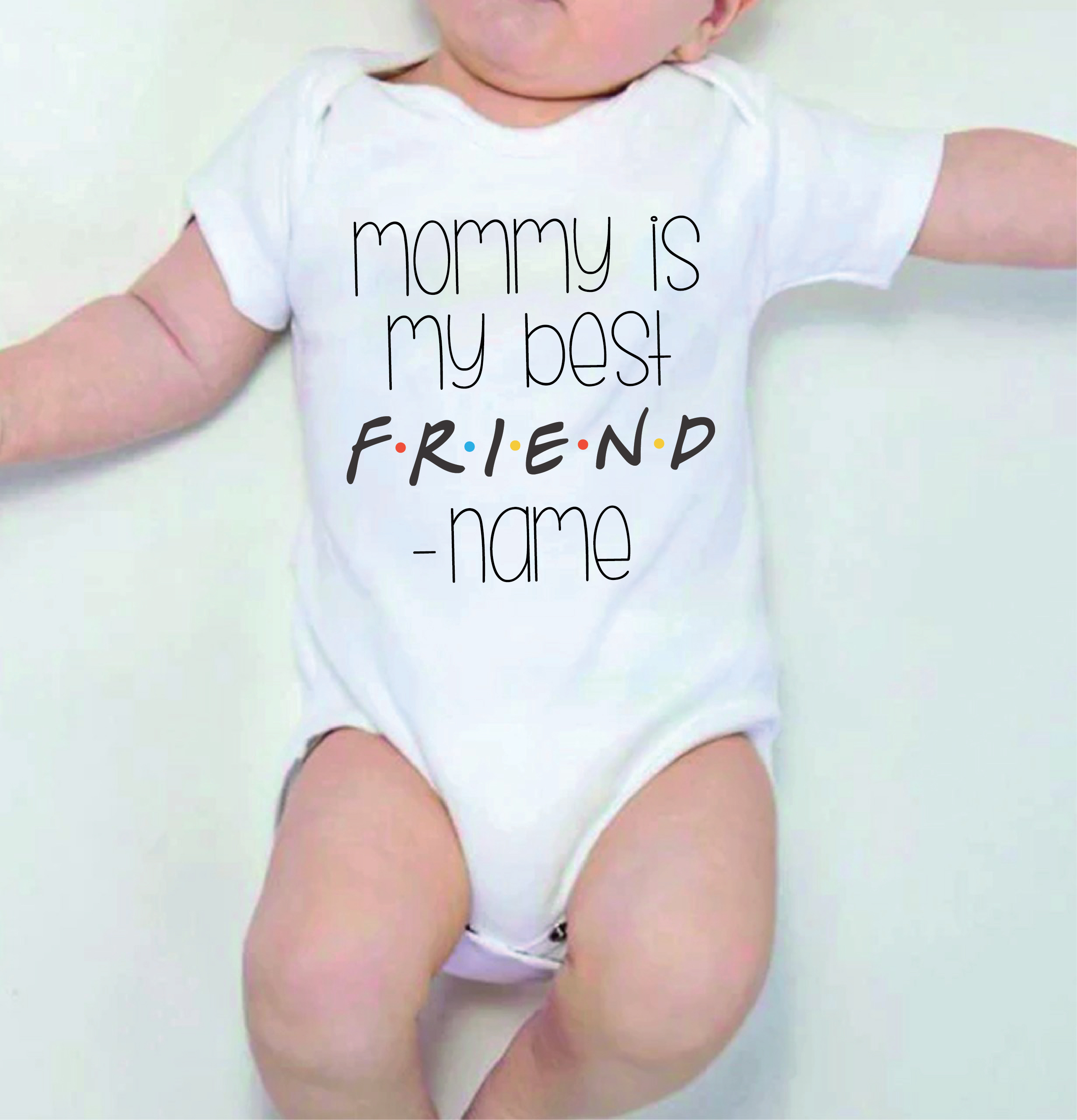 Personalised Mommy is my Best Friend White Unisex Baby Romper